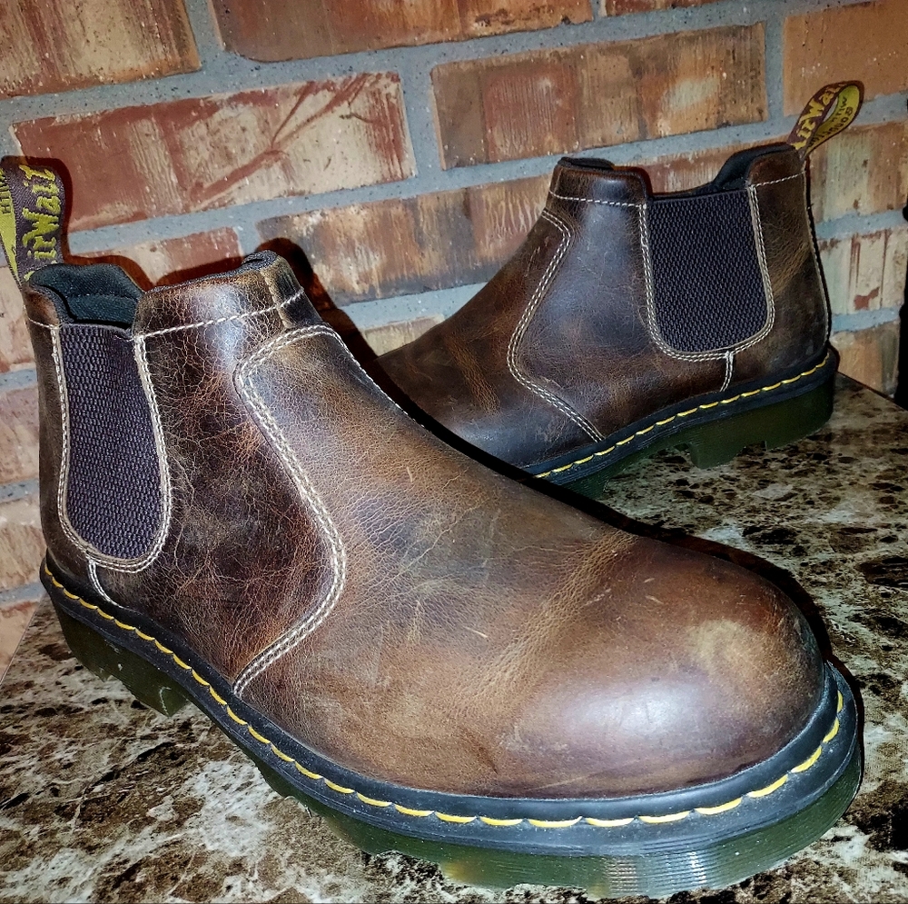 Dr. Martens Chelsea Penly Mens Brown Greenland Workwear Work Slip On Boot New